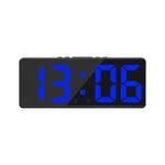 LED Digital Alarm Clock Voice-activated Mirror Double Alarm Clock Bedside Clock Temperature Snooze Electronic Watch Date Display