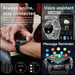 LIGE 1000 mAh Smart Watch 1.7 Inch Screen Bluetooth Call Voice Assistant Watch Sports Fitness IP68 Waterproof Smartwatch For Men