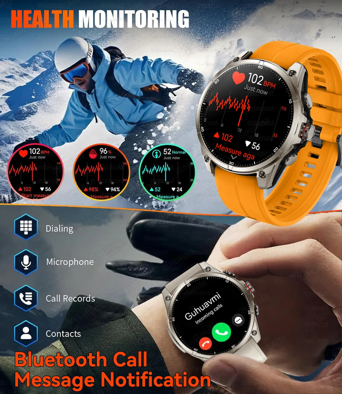 New For Huawei Ultra Hot sale GPS SmartWatch Men AMOLED HD Precise GPS Compass BT Call Health Monitor 5ATM Waterproof SWIM Watch