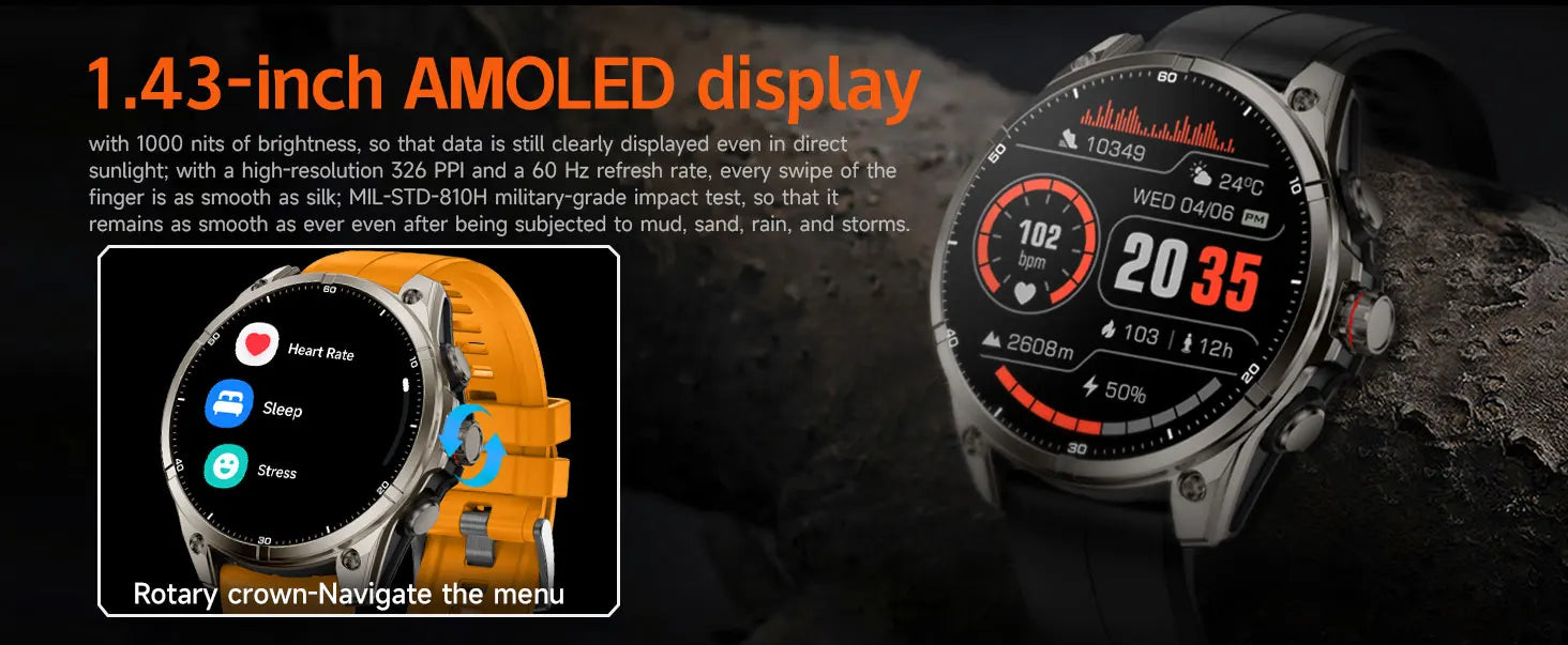 New For Huawei Ultra Hot sale GPS SmartWatch Men AMOLED HD Precise GPS Compass BT Call Health Monitor 5ATM Waterproof SWIM Watch