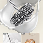 Wireless Milk Frother Electric Type-C Handheld Blender Stainless Steel Mini Coffee Maker Whisk Mixer For Coffee Cappuccino Cream