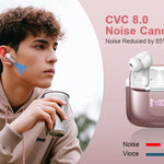 Wireless Earbuds, Bluetooth 5.3 Headphones Sports Headphones In Ear with 4 ENC Noise Cancelling Mic, 40H Playback , LED Display.