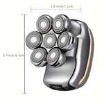 Men'S Electric Head Shaver Razor - Rechargeable Cordless Hair Shaving Razors for Bald Man 6 in 1 Wet Dry Beard Trimmer Body Hair Cutting Clipper Grooming Kit 7 Rotary Heads (Gray) - Power Supply: USB Charging (built-in Batter