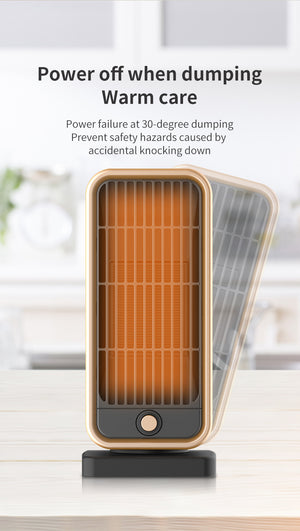 500W Portable Ceramic Electric Space Heater, Quiet, Square Shape, Tip-over Protection - 110-130V US Plug, No Energy Efficiency Rating, for Bedroom, Living Room, Office